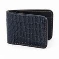 Black Crocodile-Textured Leather Bifold Wallet dimensions guide by Leatherog
