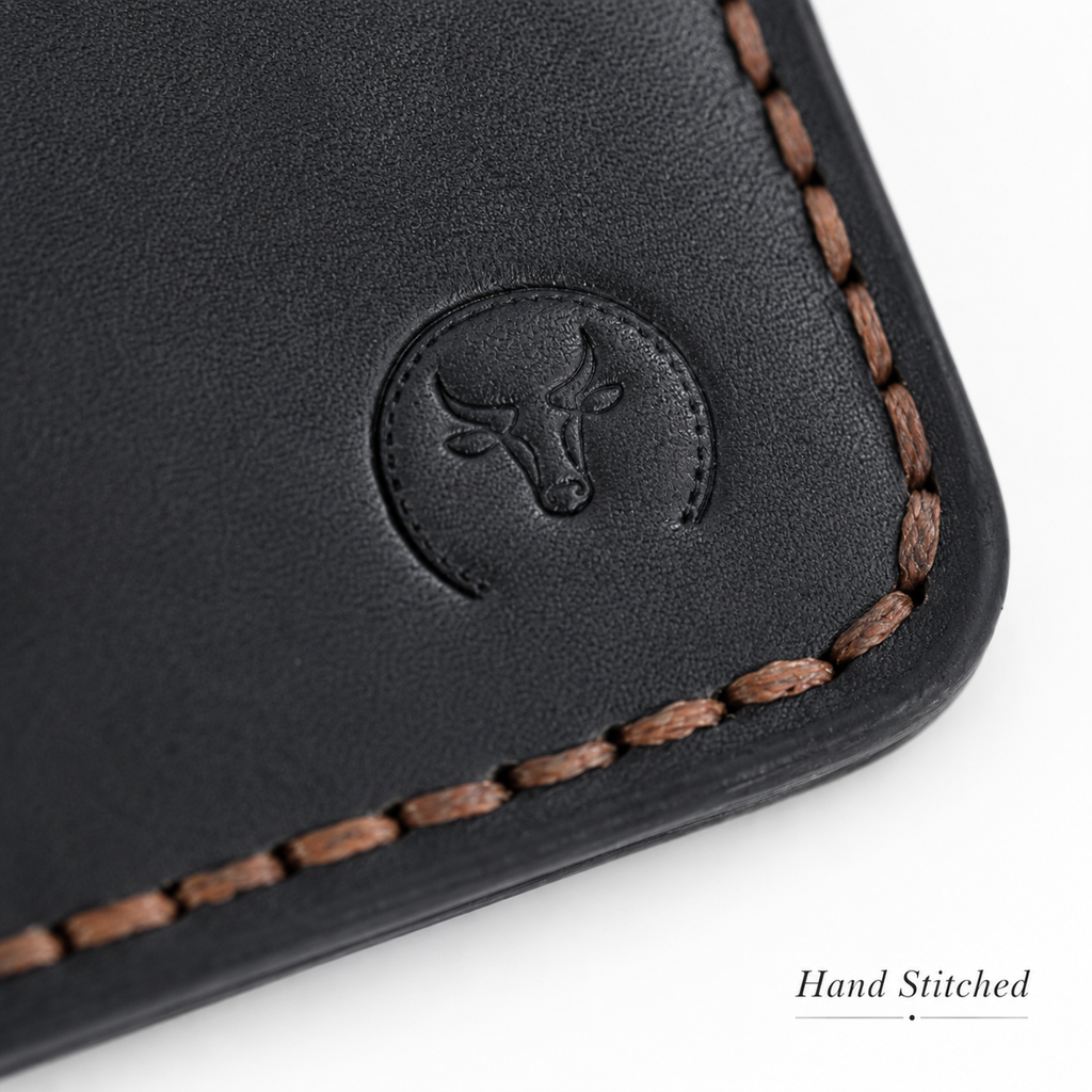 Black Crocodile-Textured Leather Bifold Wallet feature view by Leatherog