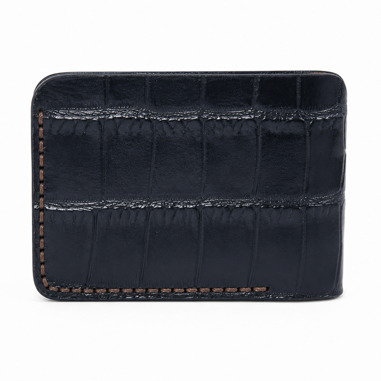 Black Crocodile-Textured Leather Bifold Wallet lifestyle view by Leatherog