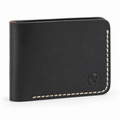 Black Modern Leather Bifold Wallet main view by Leatherog