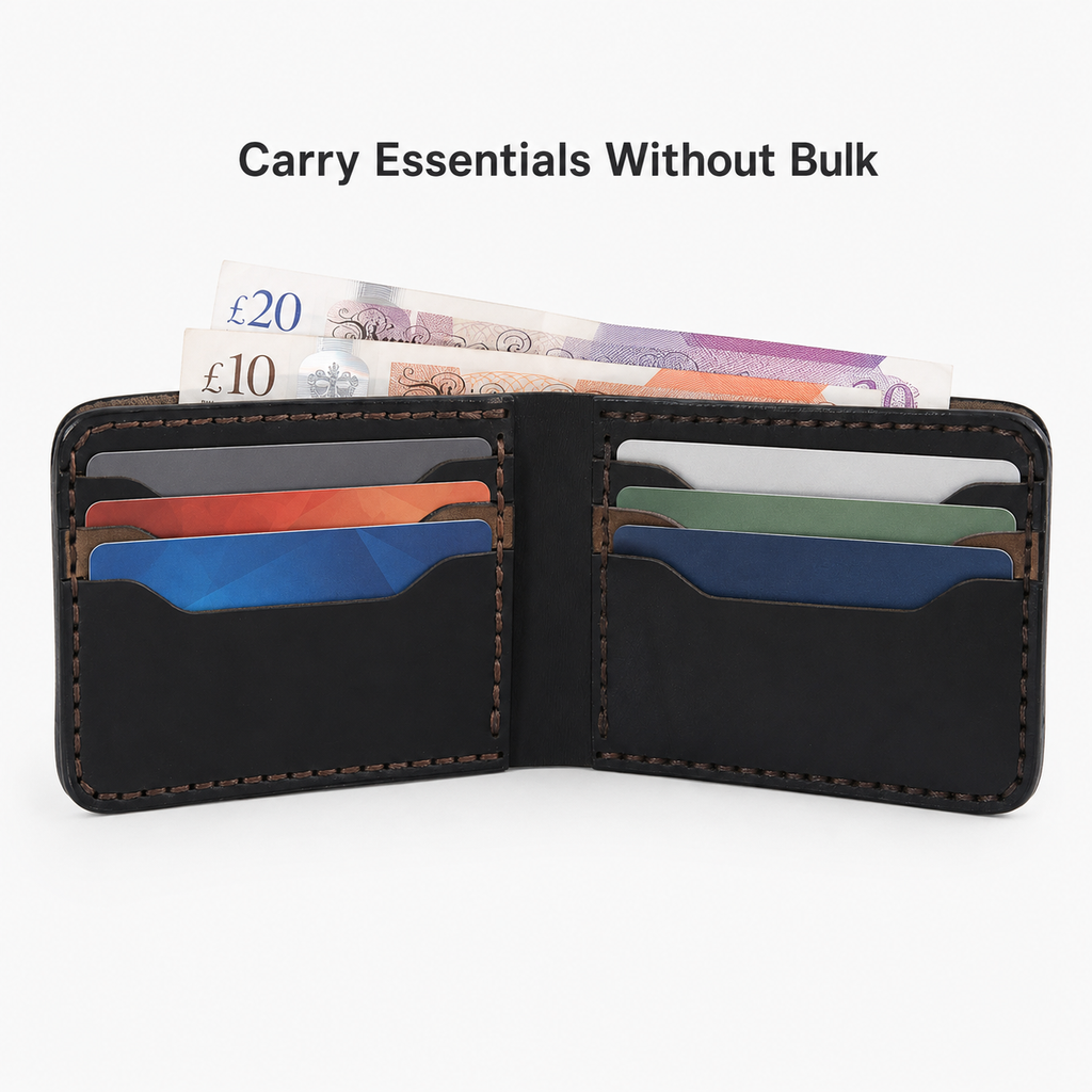 Black Urban Leather Bifold Wallet feature view by Leatherog