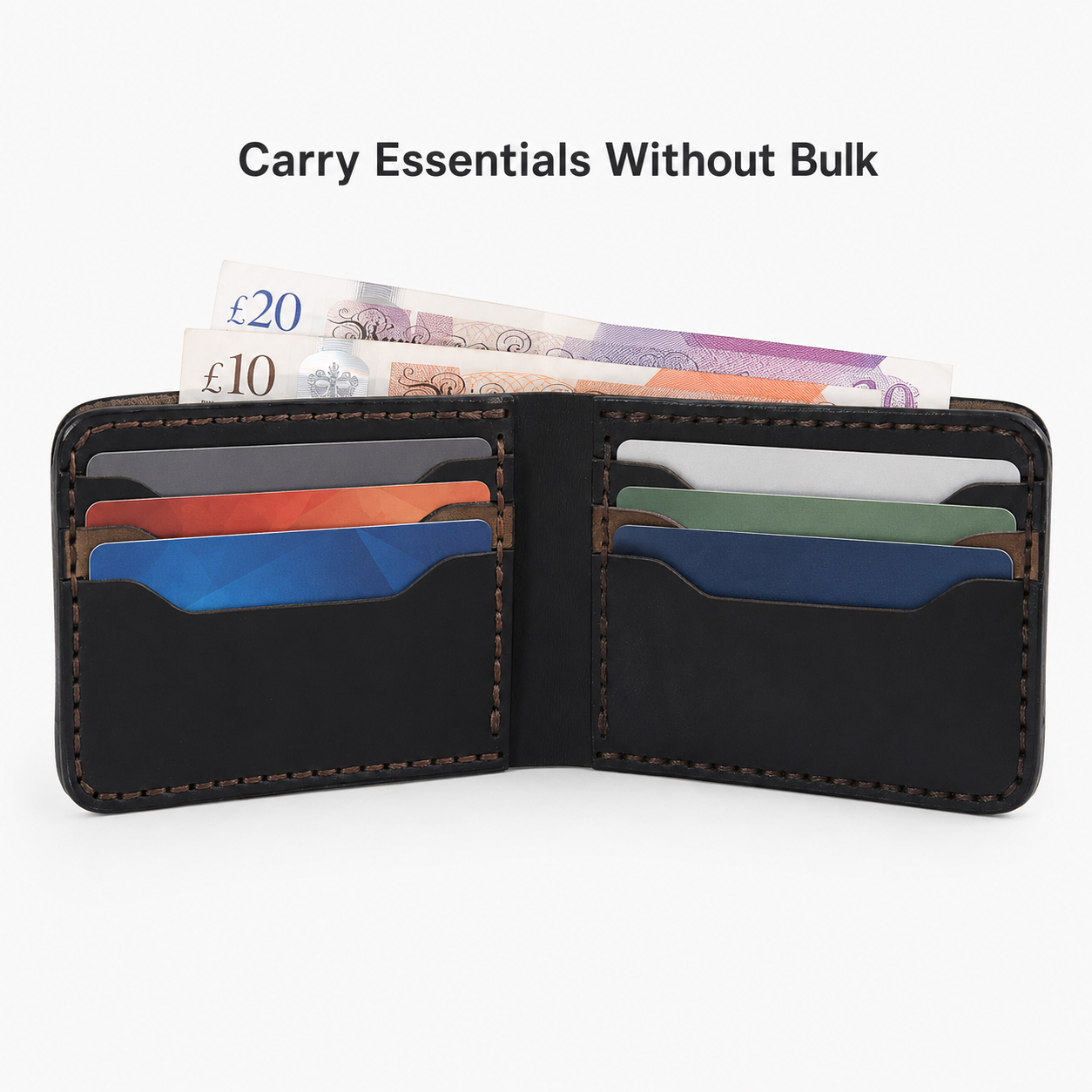 Black Urban Leather Bifold Wallet feature view by Leatherog