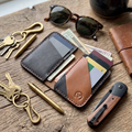 Black Vertical Leather Wallet feature view by Leatherog