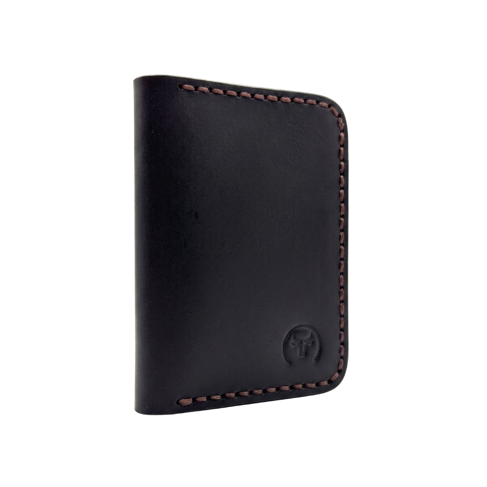 Black Vertical Leather Wallet main view by Leatherog