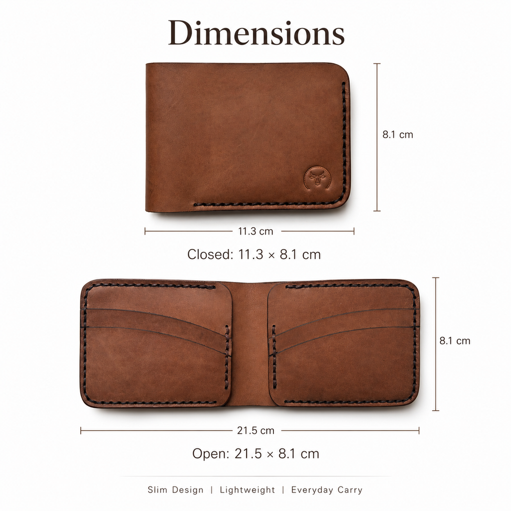 Brown Curved Leather Bifold Wallet lifestyle view by Leatherog
