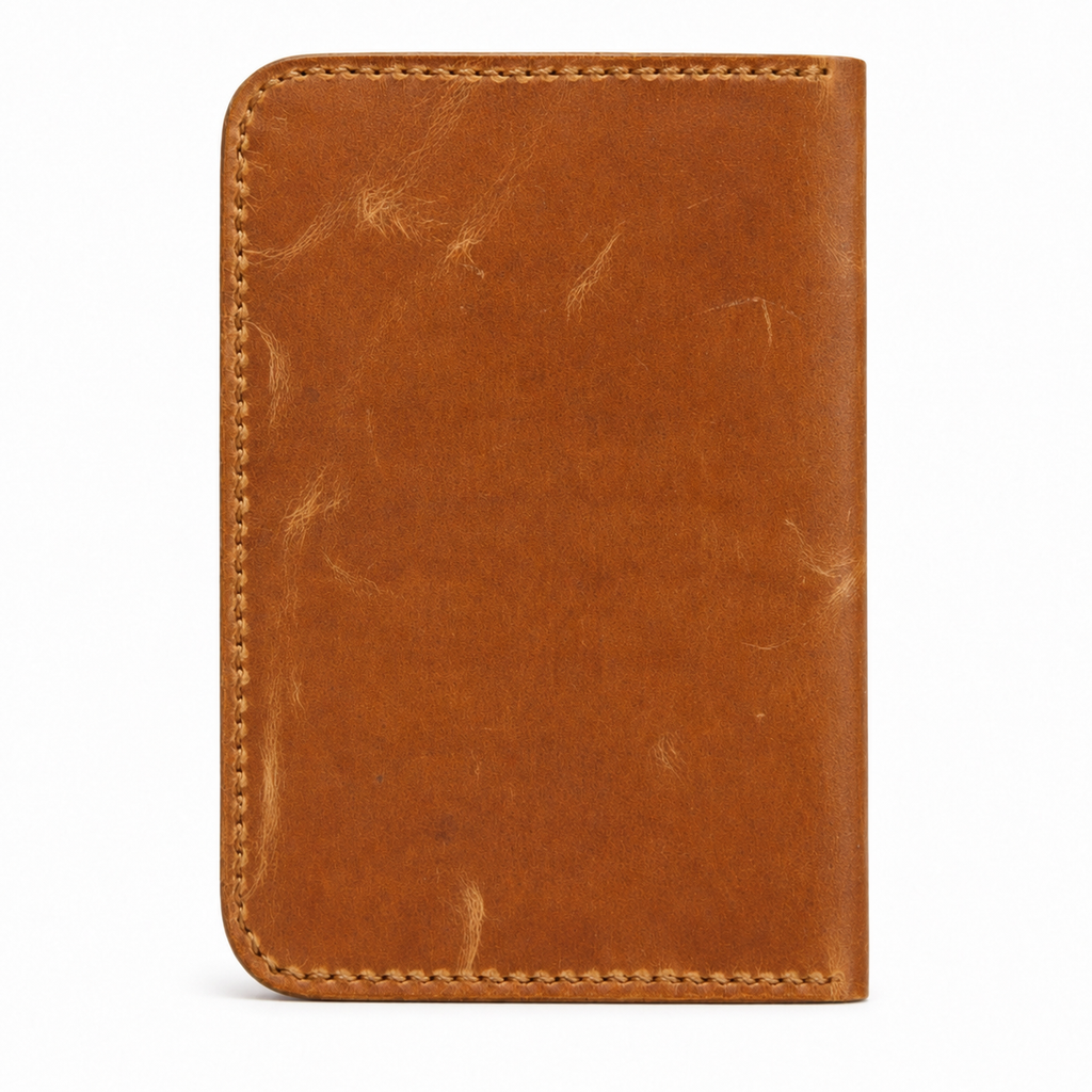 Brown Leather Passport Wallet and Travel Holder angled view by Leatherog