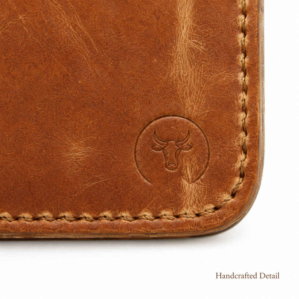 Brown Leather Passport Wallet and Travel Holder open view by Leatherog