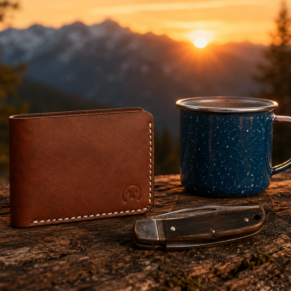 Brown Modern Leather Bifold Wallet feature view by Leatherog