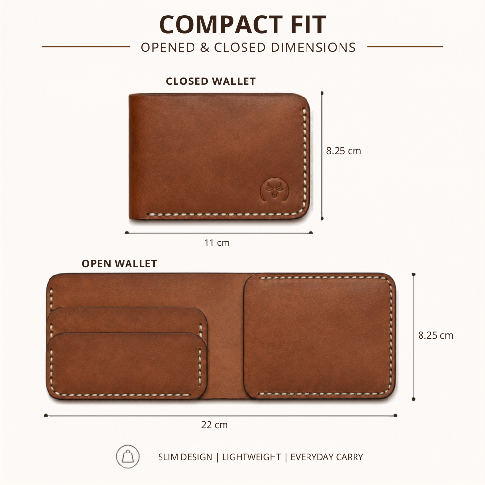 Brown Modern Leather Bifold Wallet lifestyle view by Leatherog