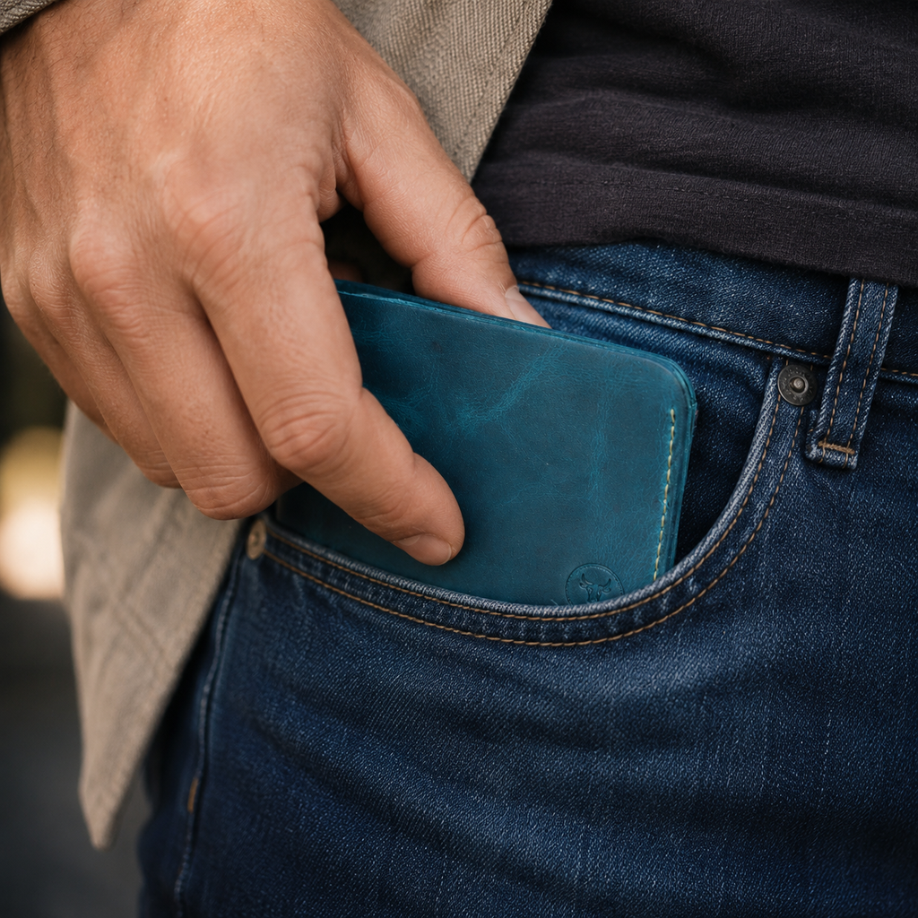 Green Classic Leather Bifold Wallet feature view by Leatherog