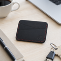 Black Minimal Leather Cardholder Wallet detail view by Leatherog