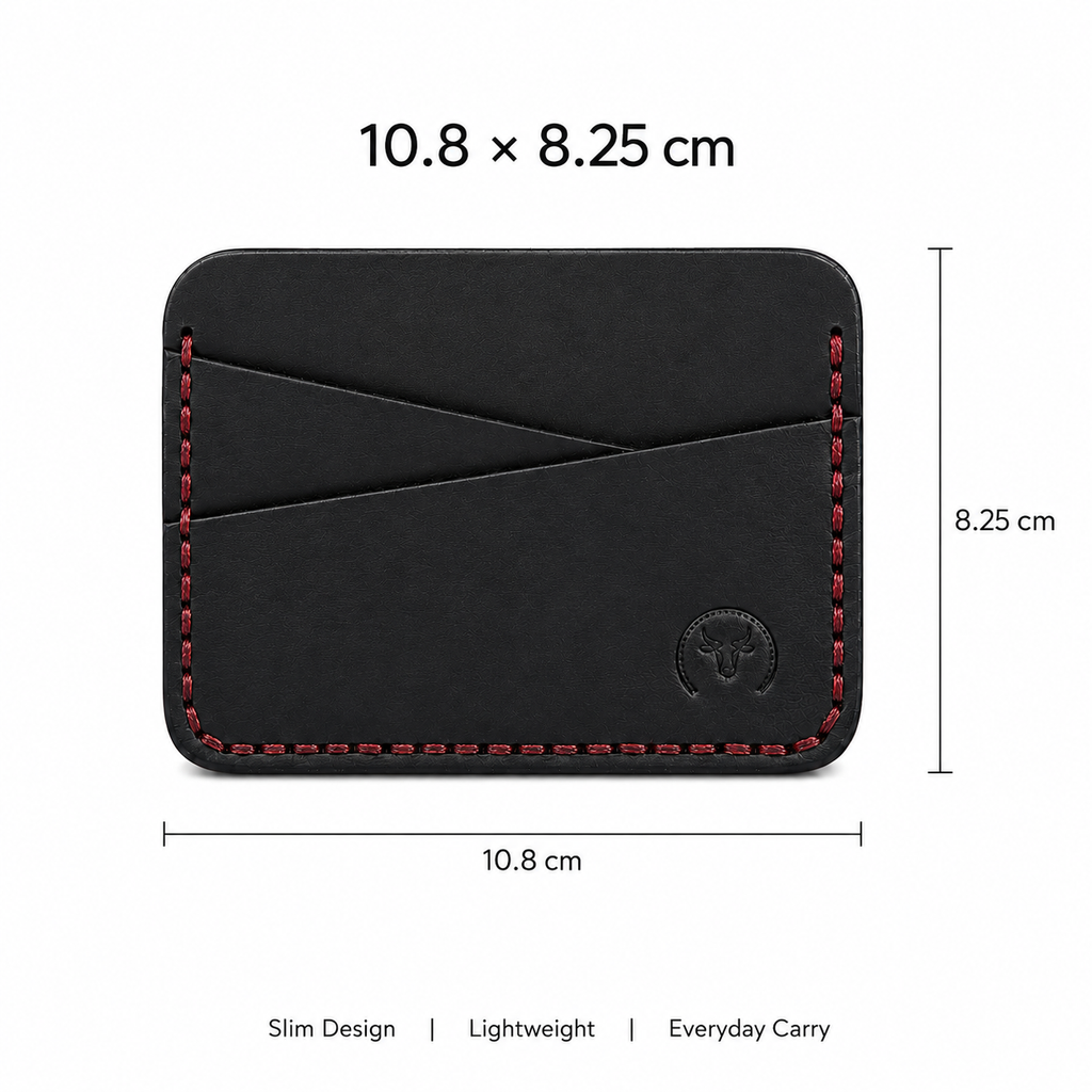 Black Minimal Leather Cardholder Wallet lifestyle view by Leatherog
