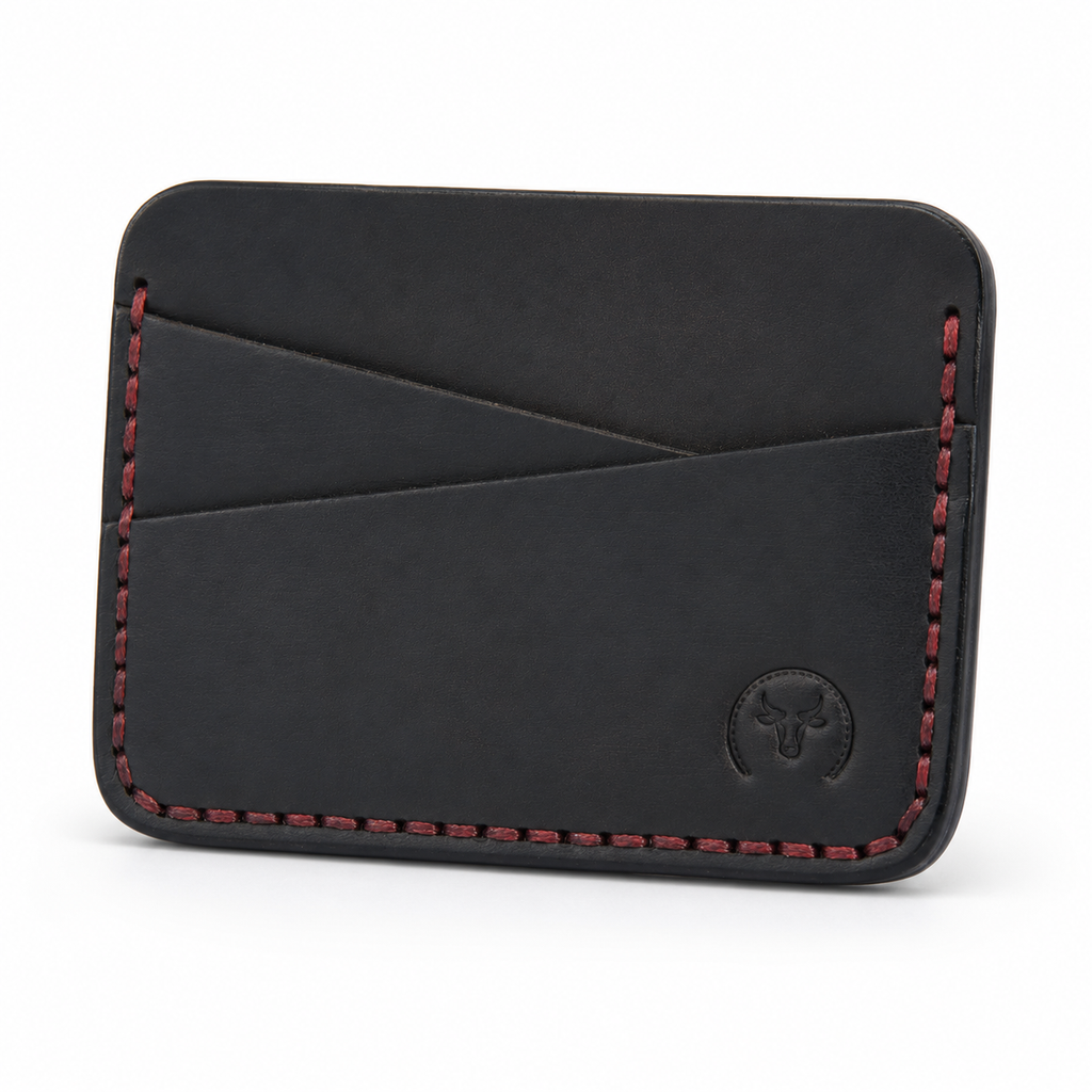 Black Minimal Leather Cardholder Wallet main view by Leatherog