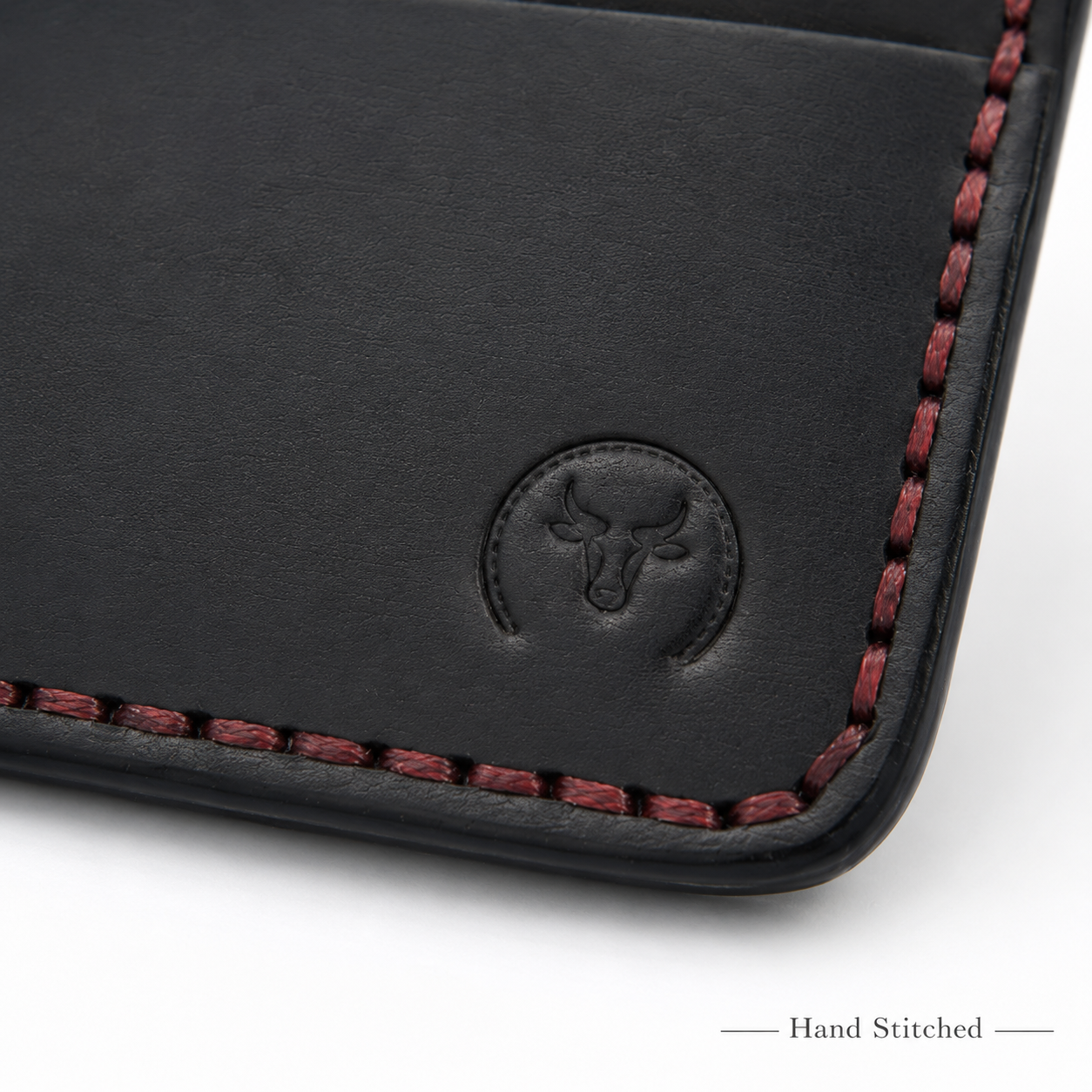 Black Minimal Leather Cardholder Wallet open view by Leatherog