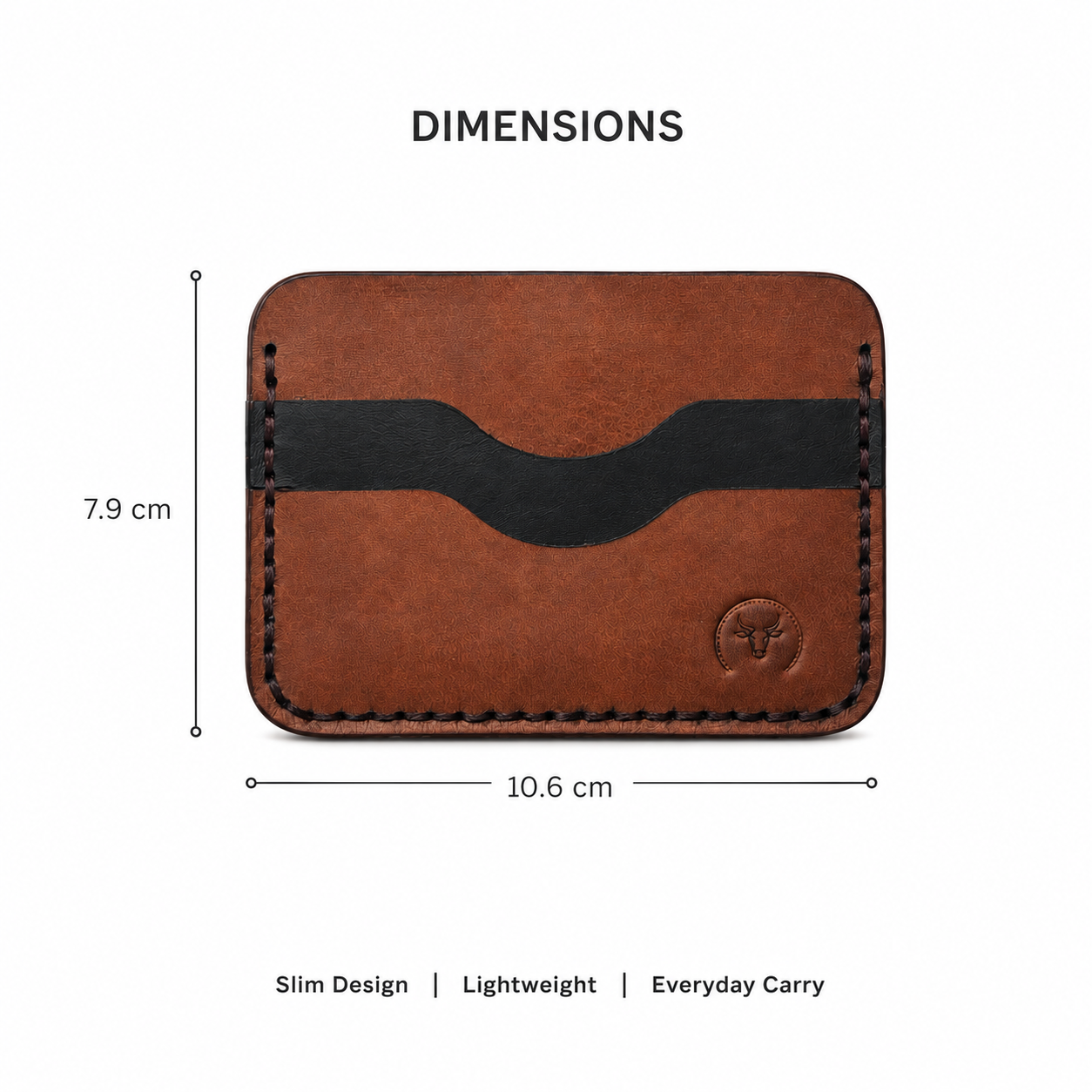 Brown Minimalist Leather Card Holder Wallet lifestyle view by Leatherog