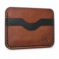 Brown Minimalist Leather Card Holder Wallet main view by Leatherog