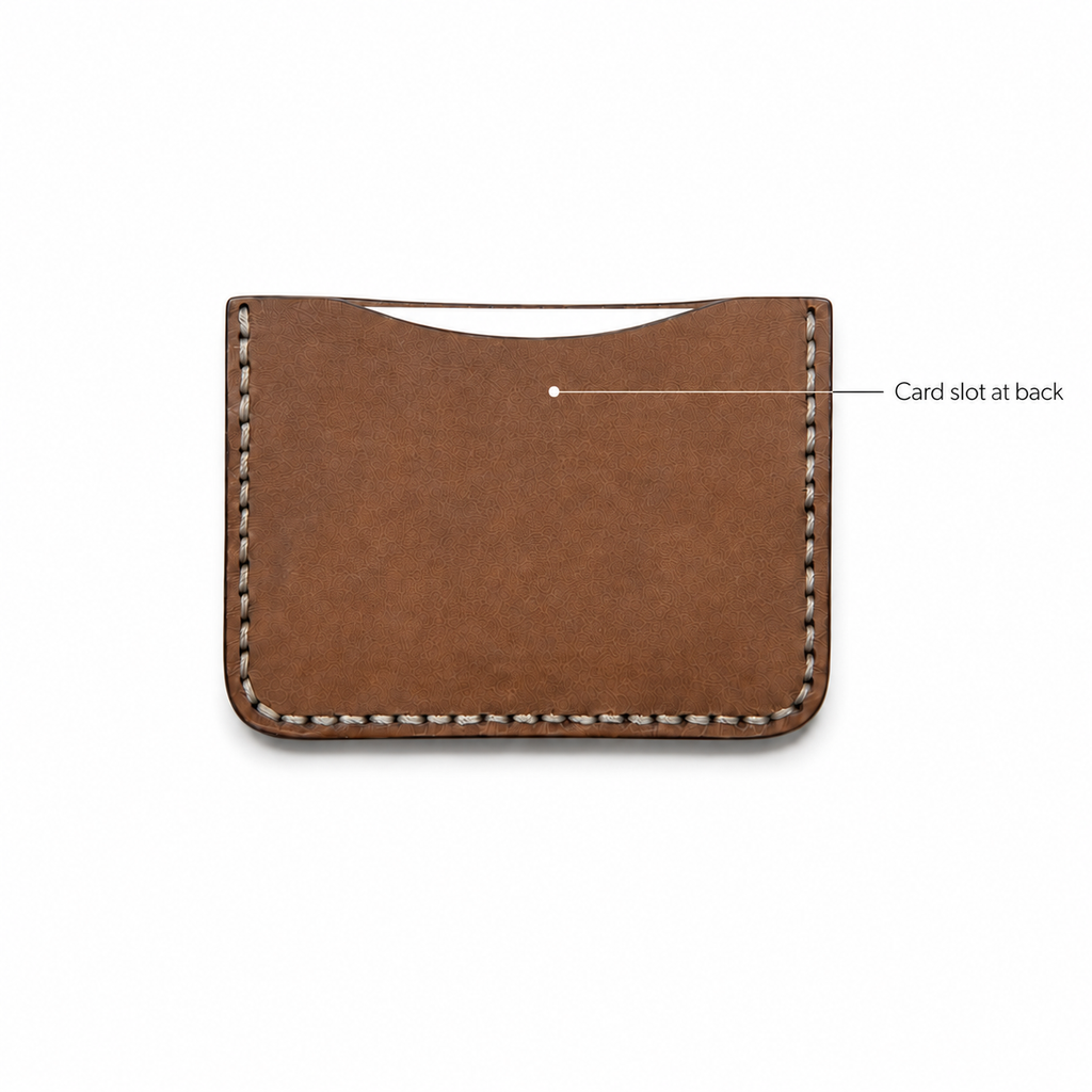 Brown Handcrafted Heritage Leather Cardholder angled view by Leatherog