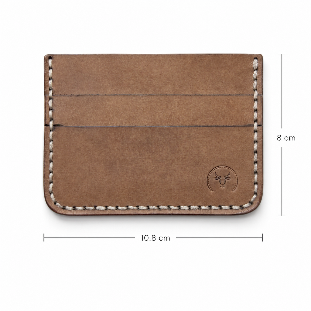 Brown Handcrafted Heritage Leather Cardholder close-up view by Leatherog