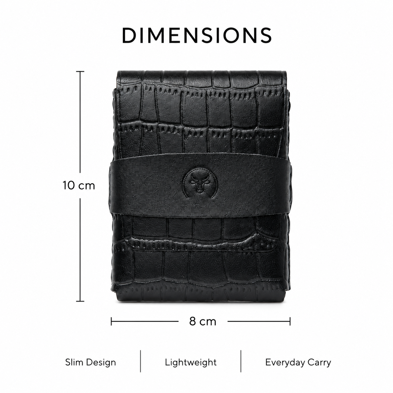 Black Crocodile-Textured Leather Card Wallet lifestyle view by Leatherog