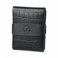 Black Crocodile-Textured Leather Card Wallet main view by Leatherog