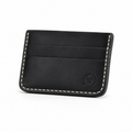 Black Hand-Stitched Leather Card Holder Wallet main view by Leatherog