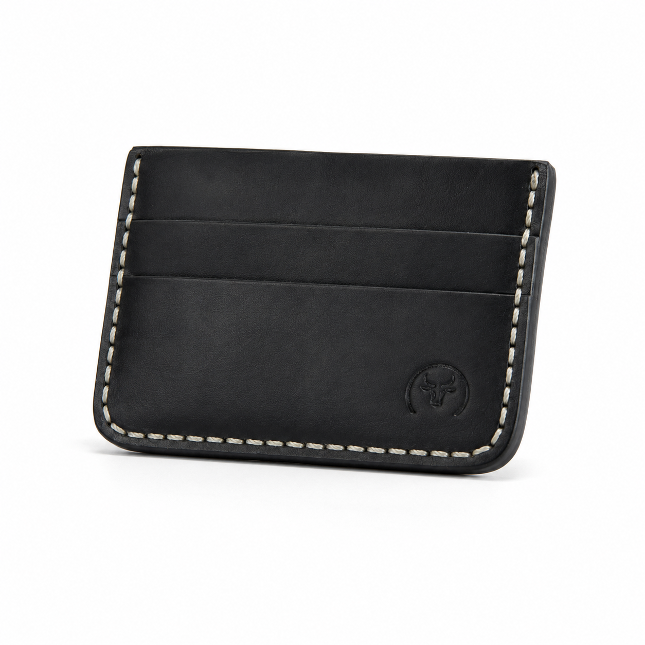 Black Hand-Stitched Leather Card Holder Wallet main view by Leatherog