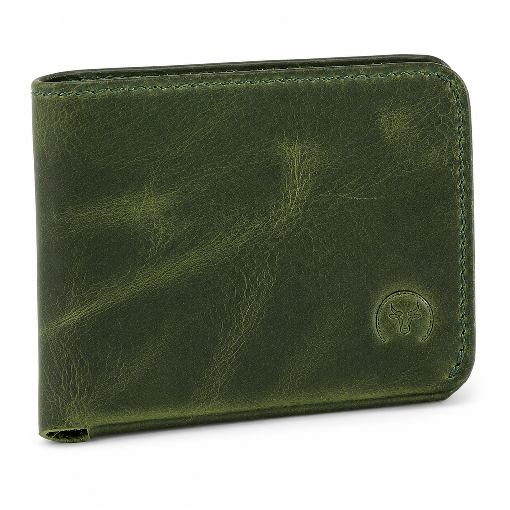 Olive Full Grain Leather Bifold Wallet main view by Leatherog